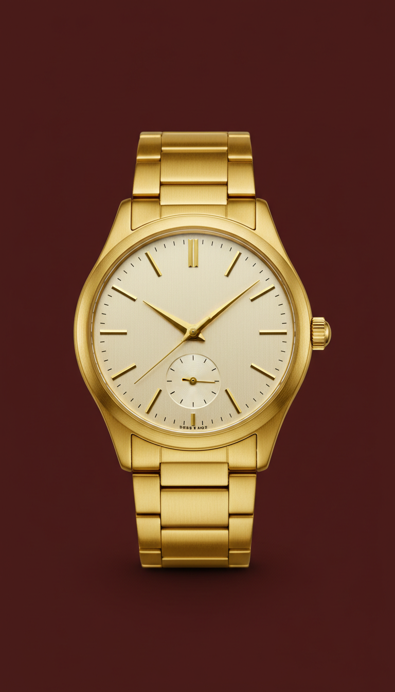 Polished Stainless Steel Watch