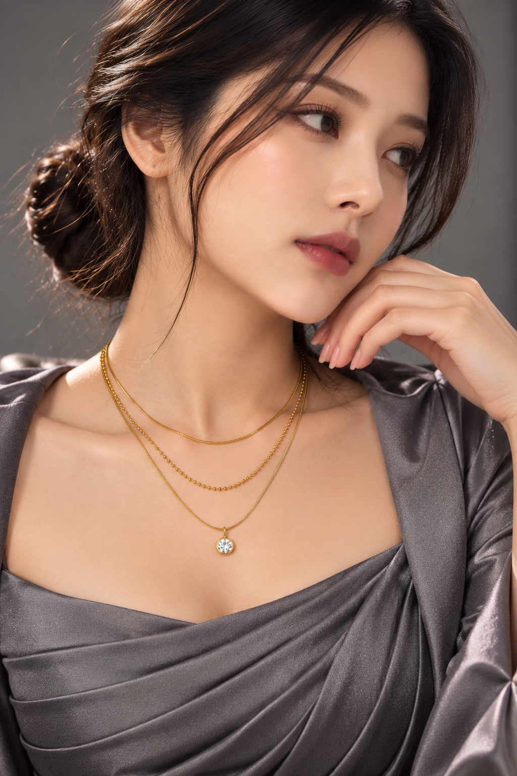 The Golden Glow – Triple Layer Necklace