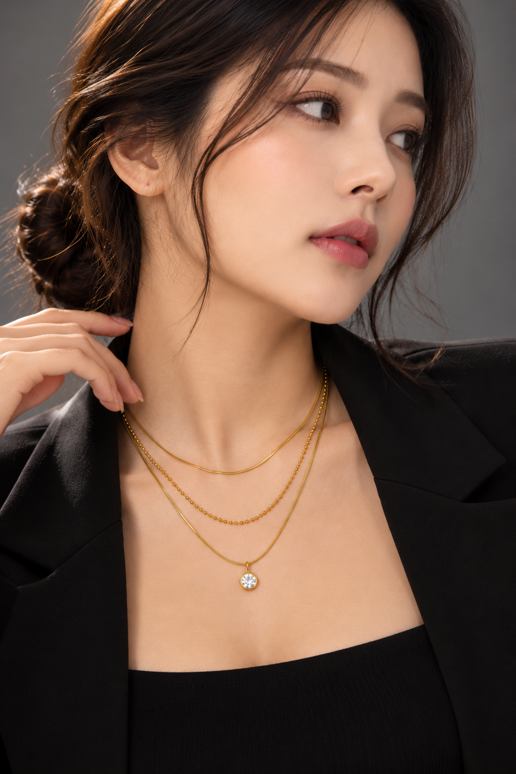 The Golden Glow – Triple Layer Necklace